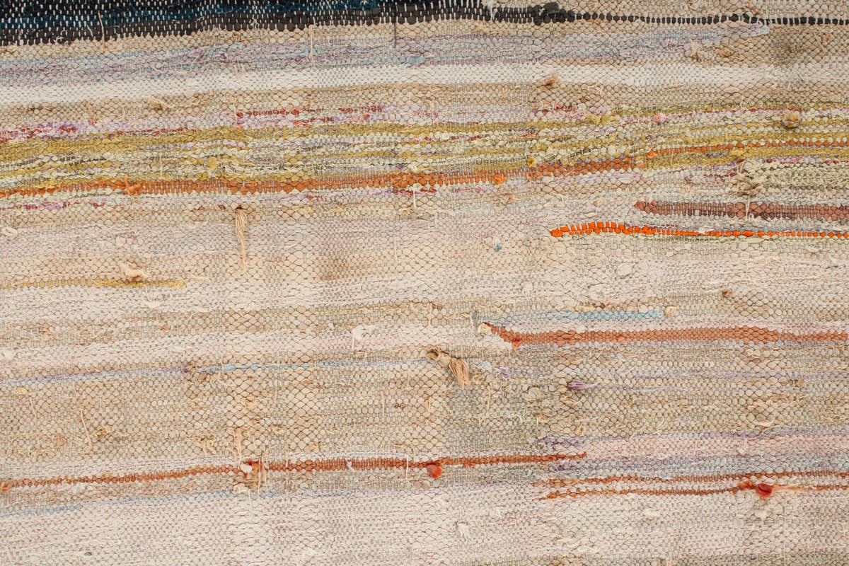 4x9 Ivory and Multicolor Turkish Tribal Runner
