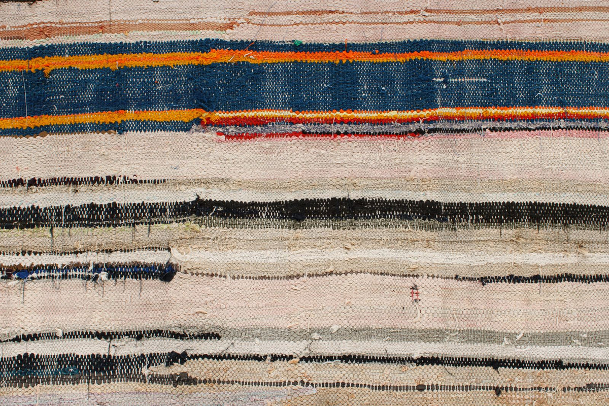 4x9 Ivory and Multicolor Turkish Tribal Runner