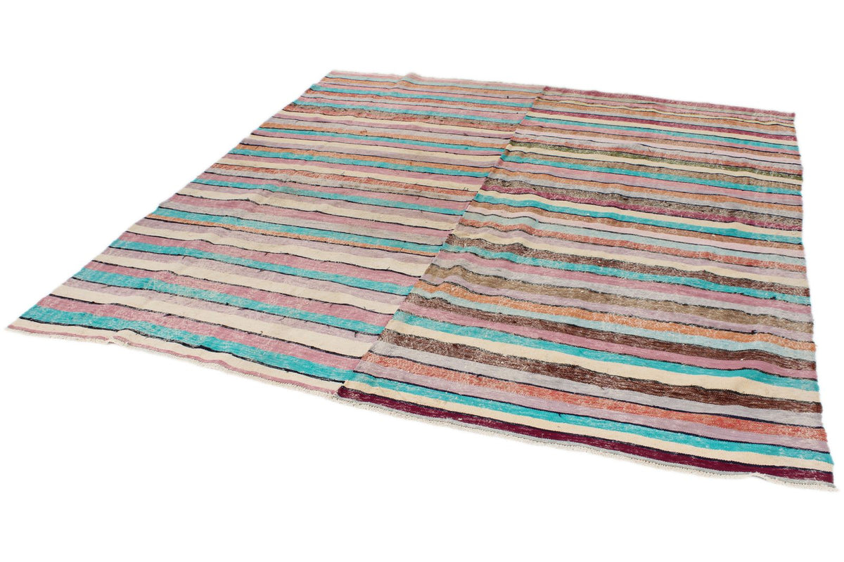 7x8 Multicolor Turkish Tribal Rug