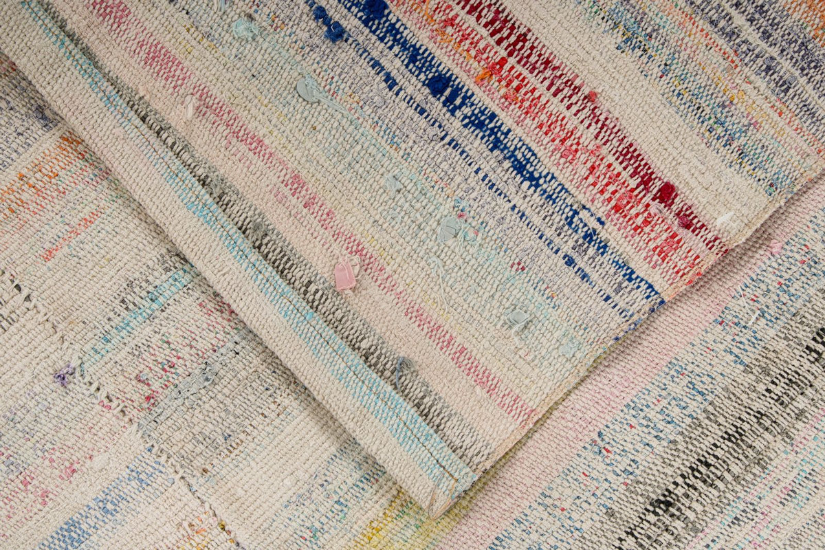 5x8 Beige and Multicolor Turkish Tribal Rug