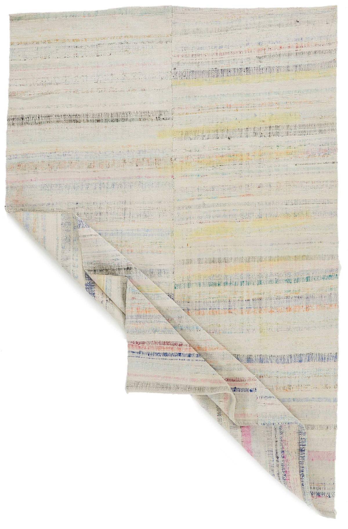 5x8 Beige and Multicolor Turkish Tribal Rug