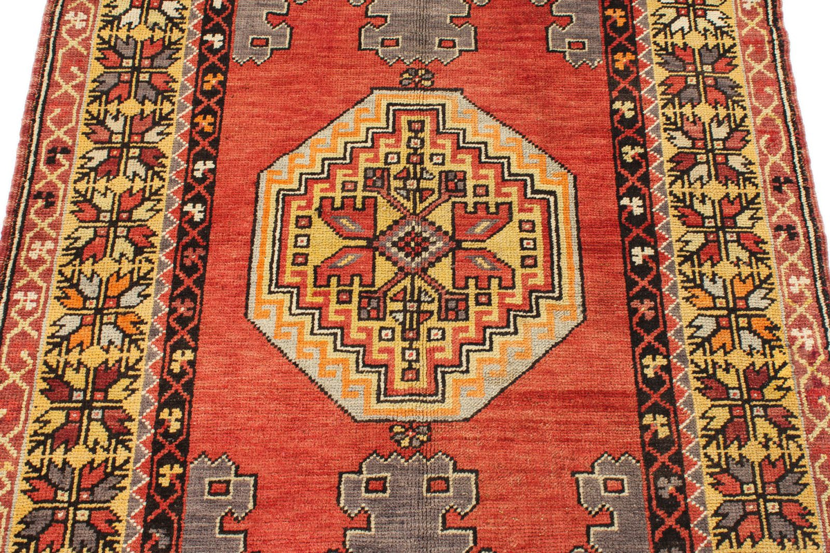 4x6 Red and Gold Turkish Tribal Rug