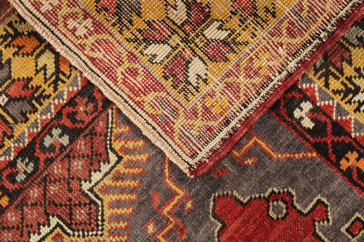 4x6 Red and Gold Turkish Tribal Rug