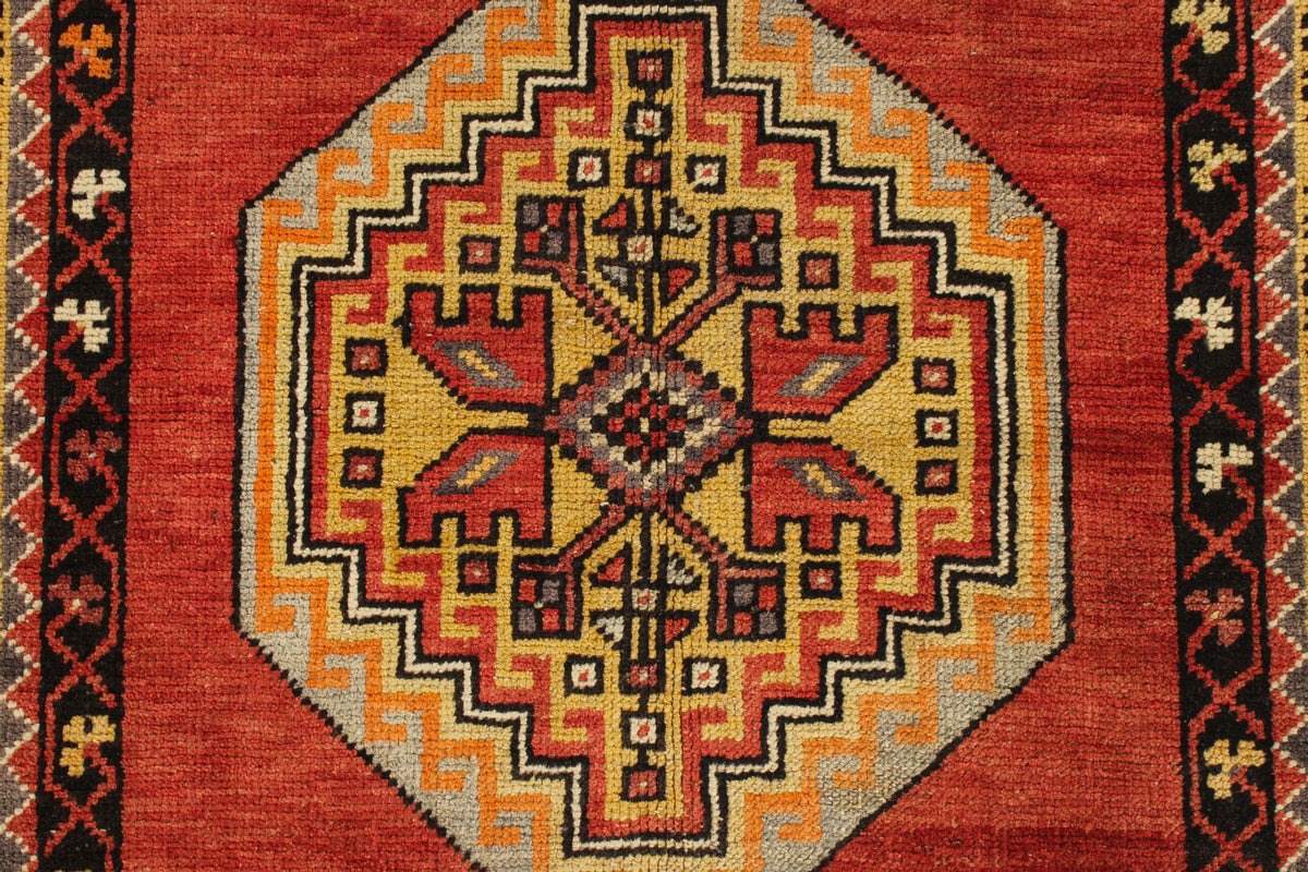 4x6 Red and Gold Turkish Tribal Rug