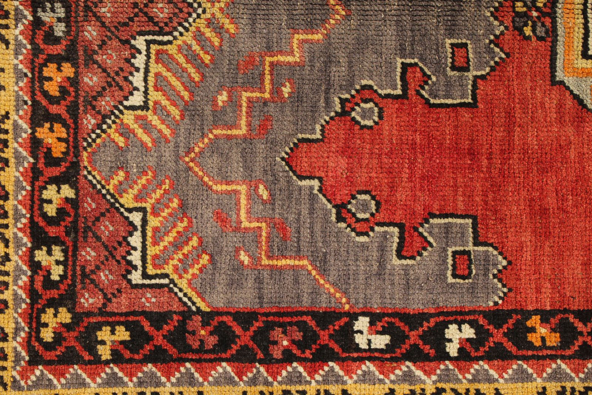 4x6 Red and Gold Turkish Tribal Rug