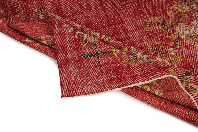 7x10 Red and Yellow Modern Contemporary Rug