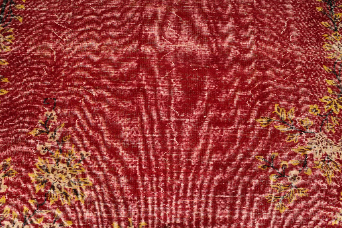 7x10 Red and Yellow Modern Contemporary Rug