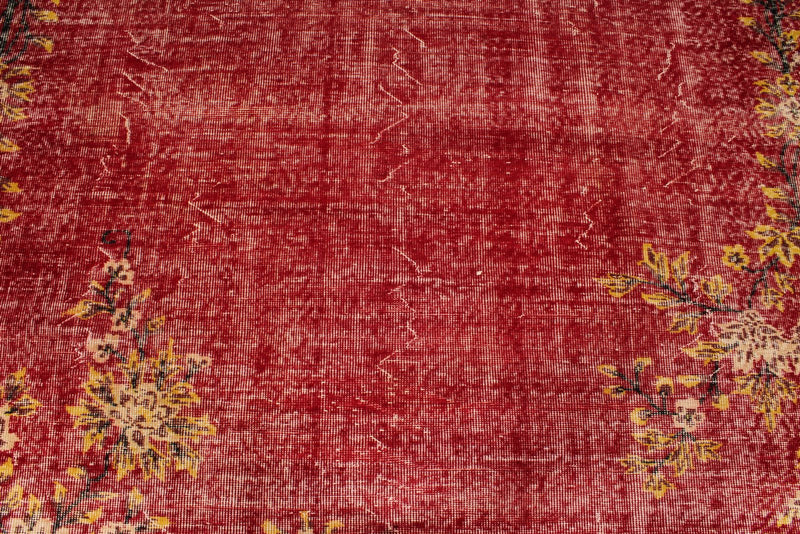 7x10 Red and Yellow Modern Contemporary Rug