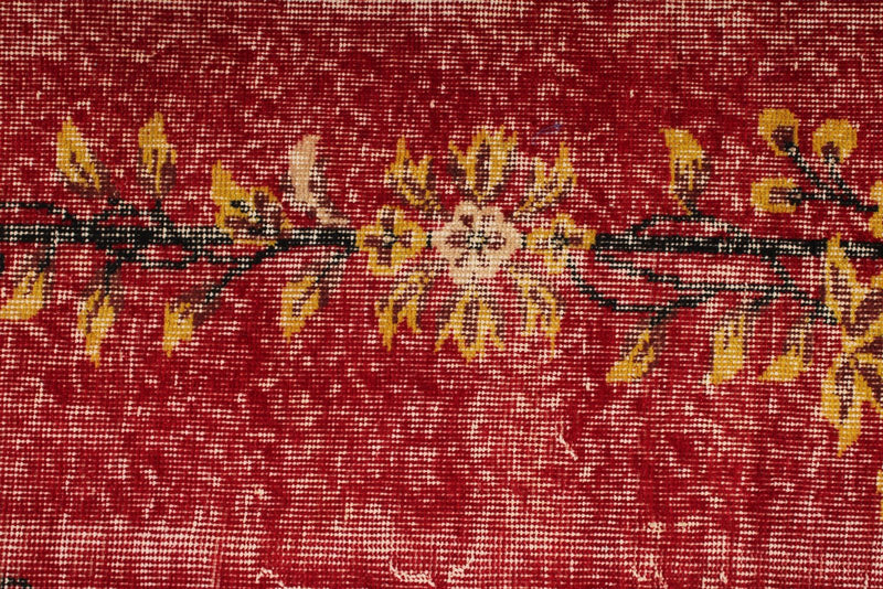 7x10 Red and Yellow Modern Contemporary Rug