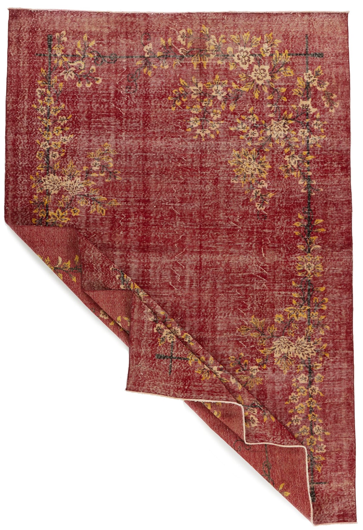 7x10 Red and Yellow Modern Contemporary Rug