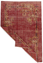 7x10 Red and Yellow Modern Contemporary Rug