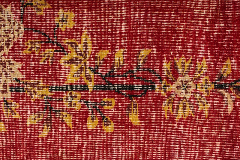 7x10 Red and Yellow Modern Contemporary Rug