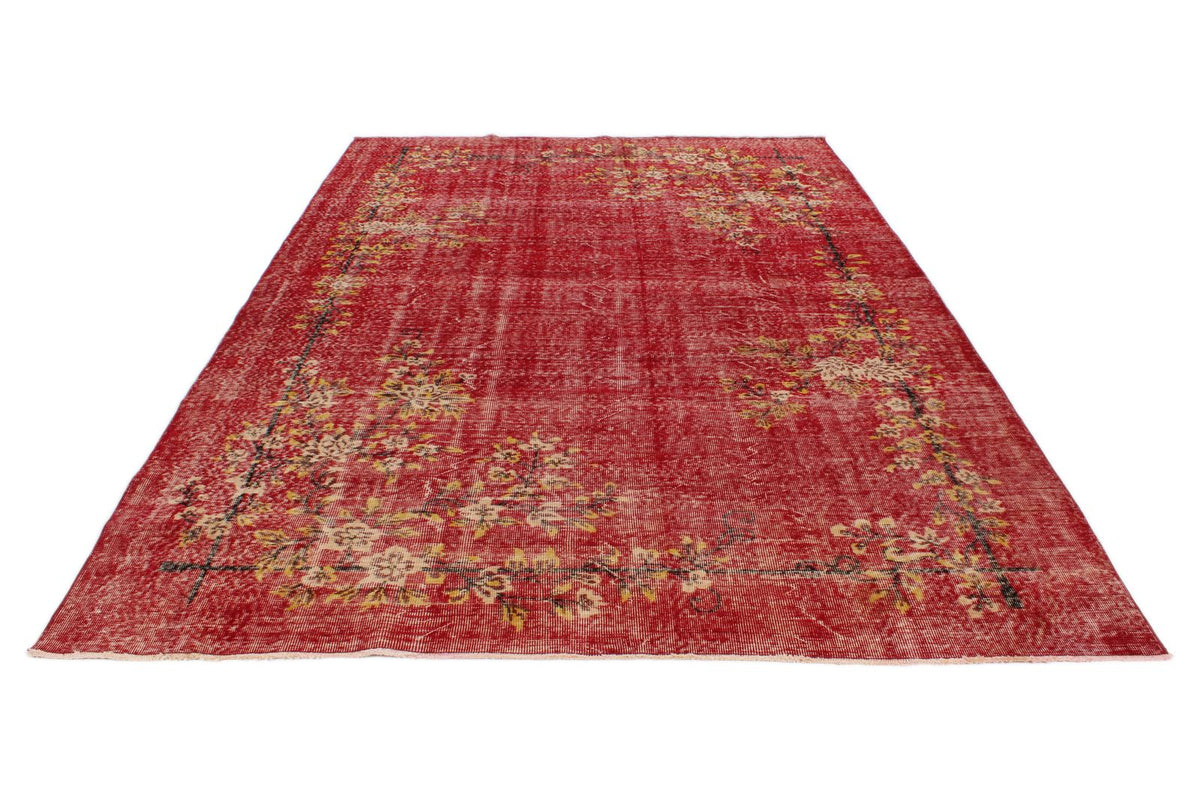 7x10 Red and Yellow Modern Contemporary Rug