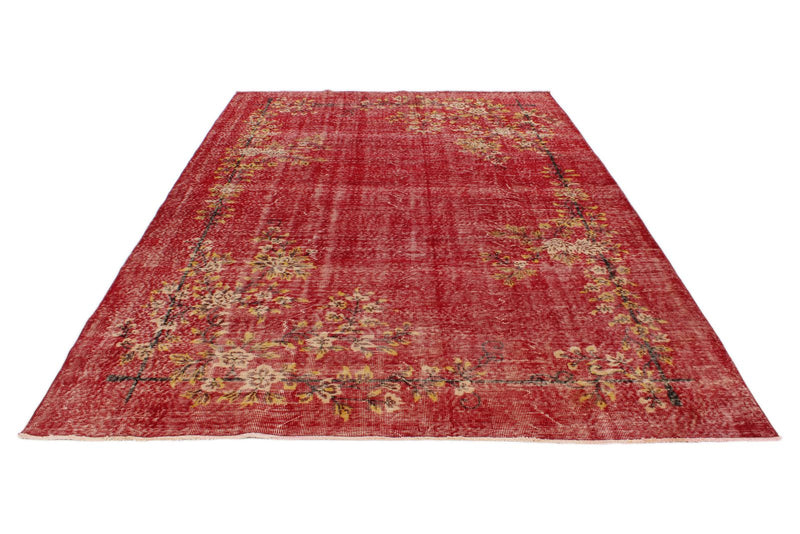 7x10 Red and Yellow Modern Contemporary Rug