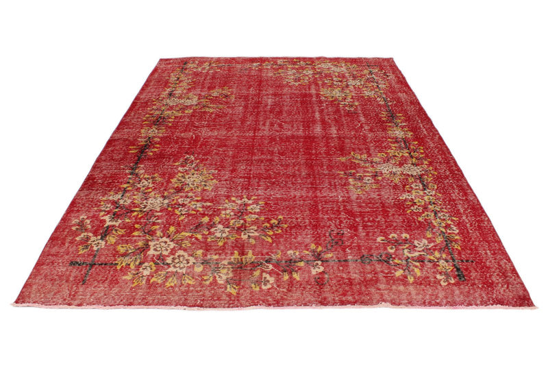 7x10 Red and Yellow Modern Contemporary Rug