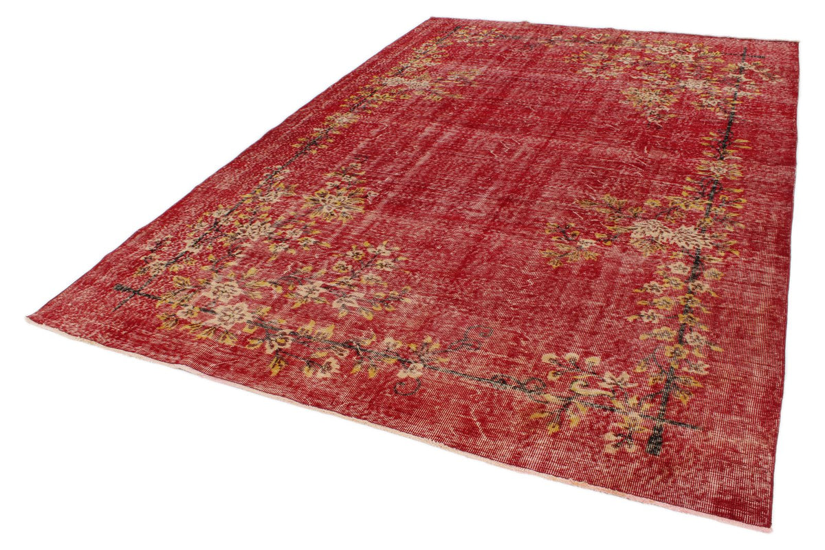 7x10 Red and Yellow Modern Contemporary Rug