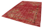 7x10 Red and Yellow Modern Contemporary Rug