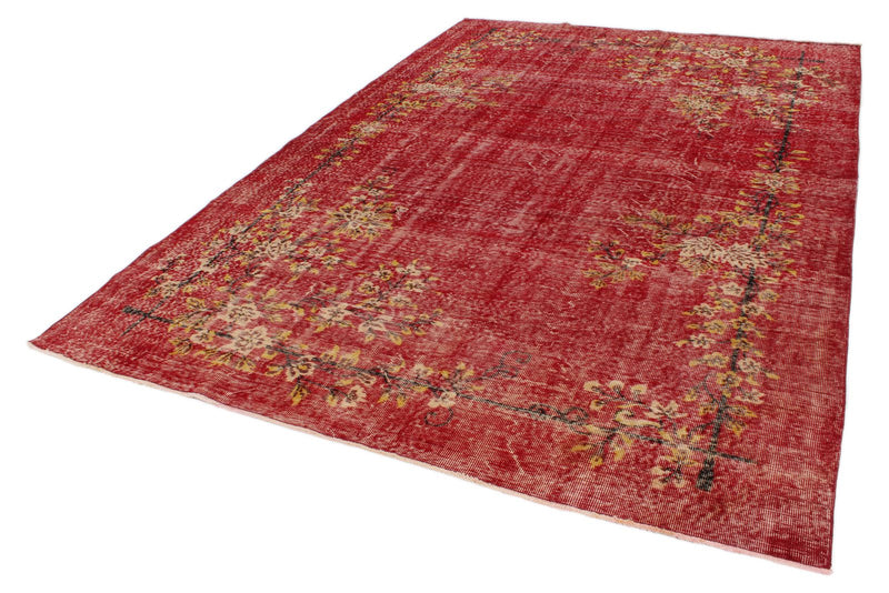 7x10 Red and Yellow Modern Contemporary Rug