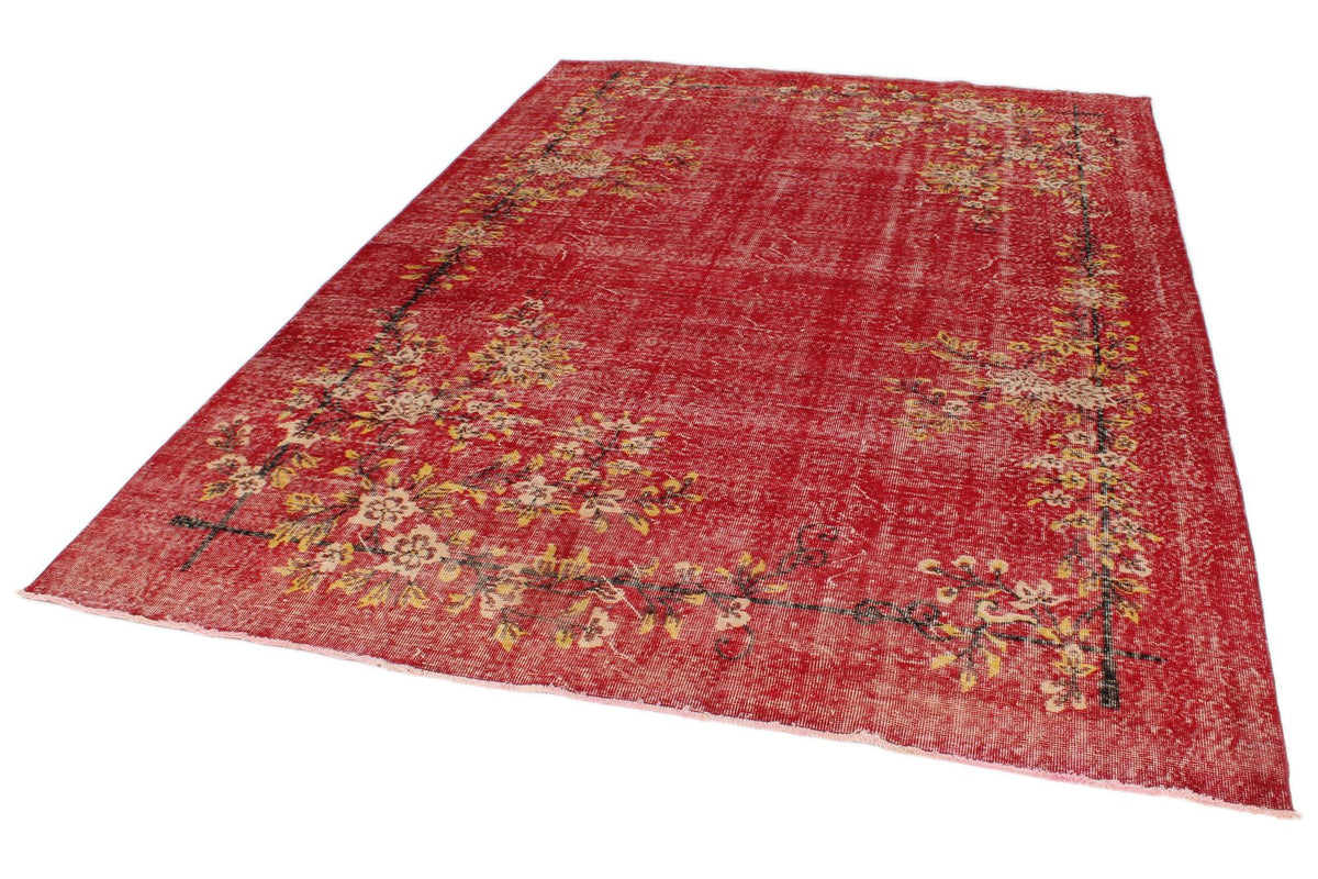 7x10 Red and Yellow Modern Contemporary Rug