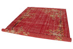 7x10 Red and Yellow Modern Contemporary Rug