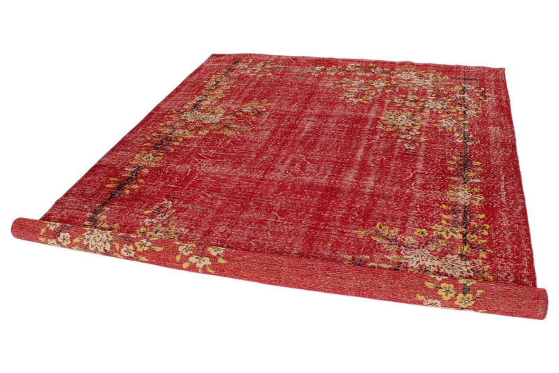 7x10 Red and Yellow Modern Contemporary Rug
