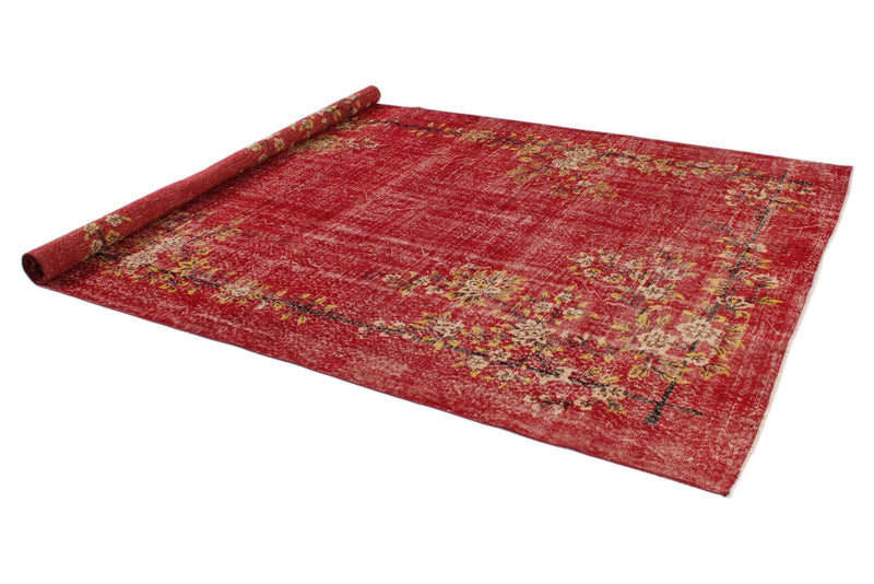 7x10 Red and Yellow Modern Contemporary Rug