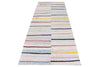 4x9 White and Multicolor Turkish Tribal Runner