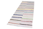 4x9 White and Multicolor Turkish Tribal Runner