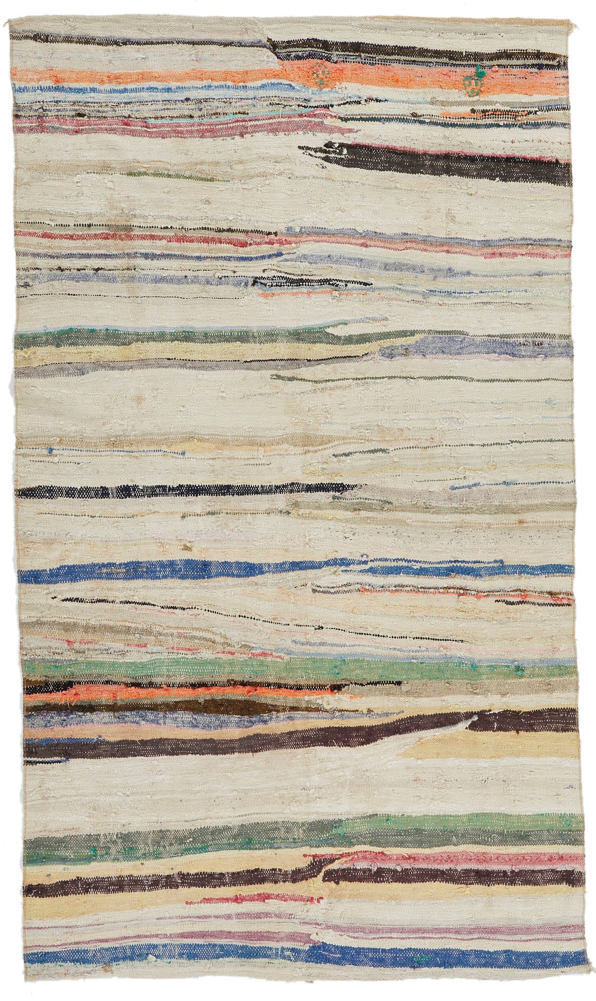 5x8 Beige and Multicolor Turkish Tribal Rug