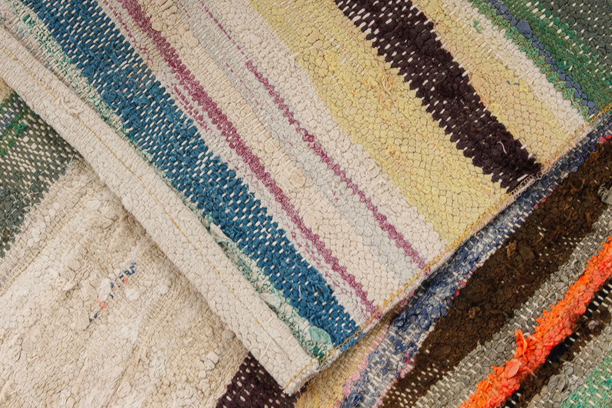 5x8 Beige and Multicolor Turkish Tribal Rug
