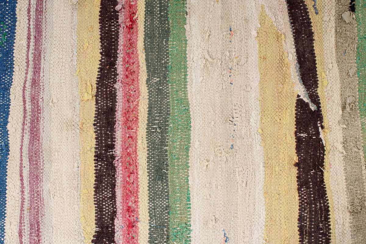 5x8 Beige and Multicolor Turkish Tribal Rug