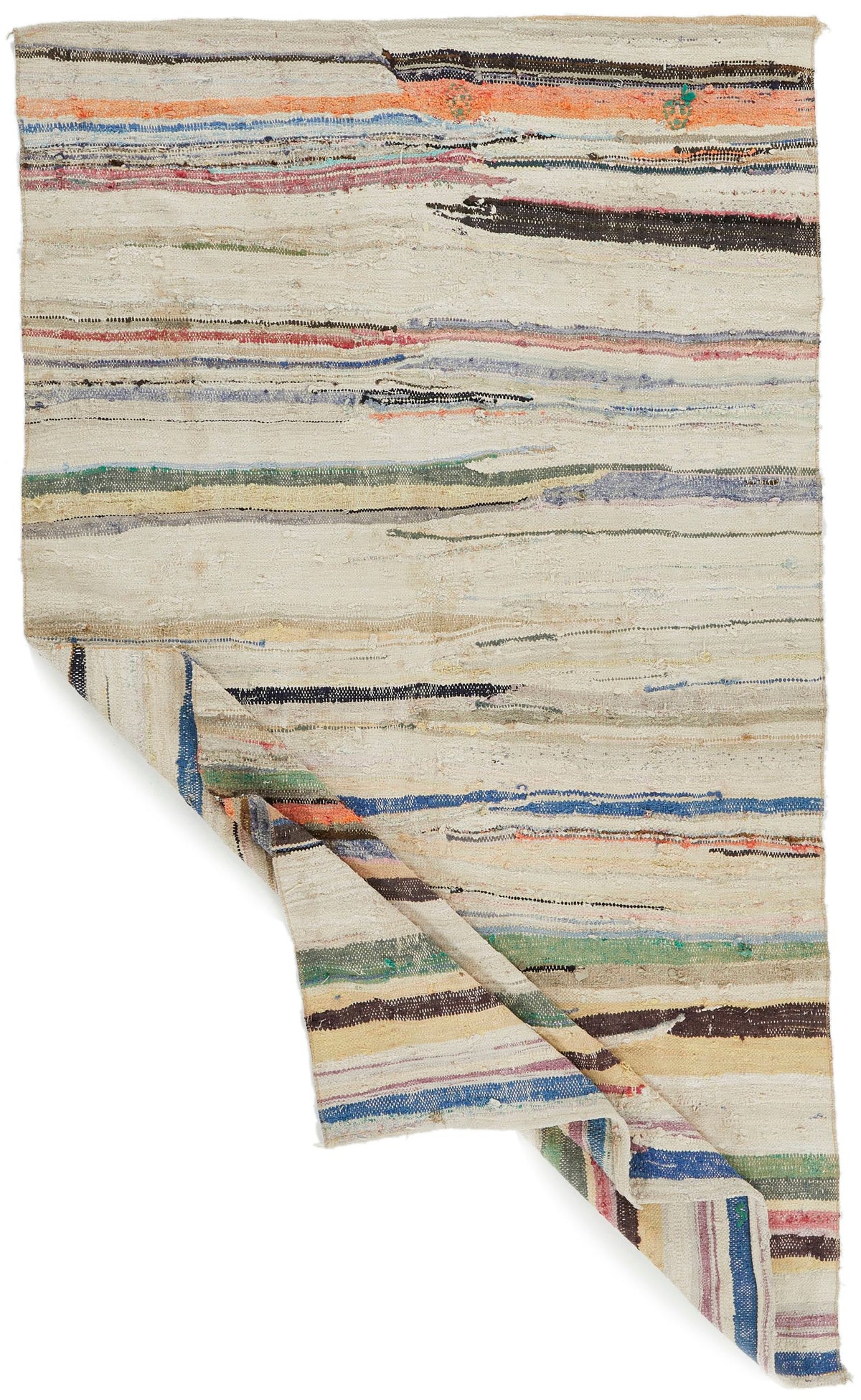 5x8 Beige and Multicolor Turkish Tribal Rug