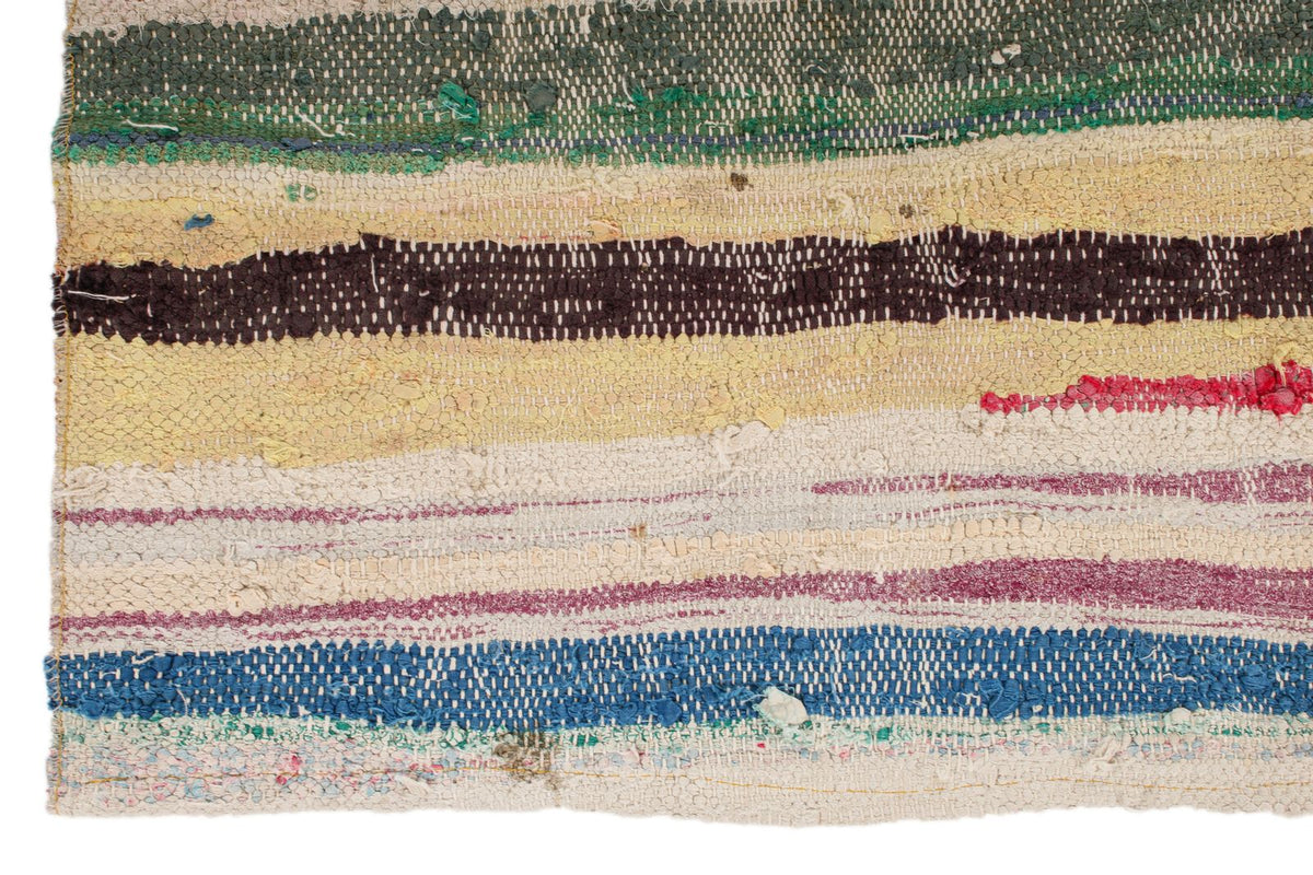 5x8 Beige and Multicolor Turkish Tribal Rug