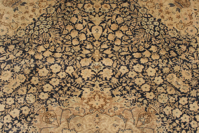 8x11 Navy and Light Brown Turkish Traditional Rug