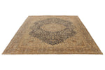 8x11 Navy and Light Brown Turkish Traditional Rug