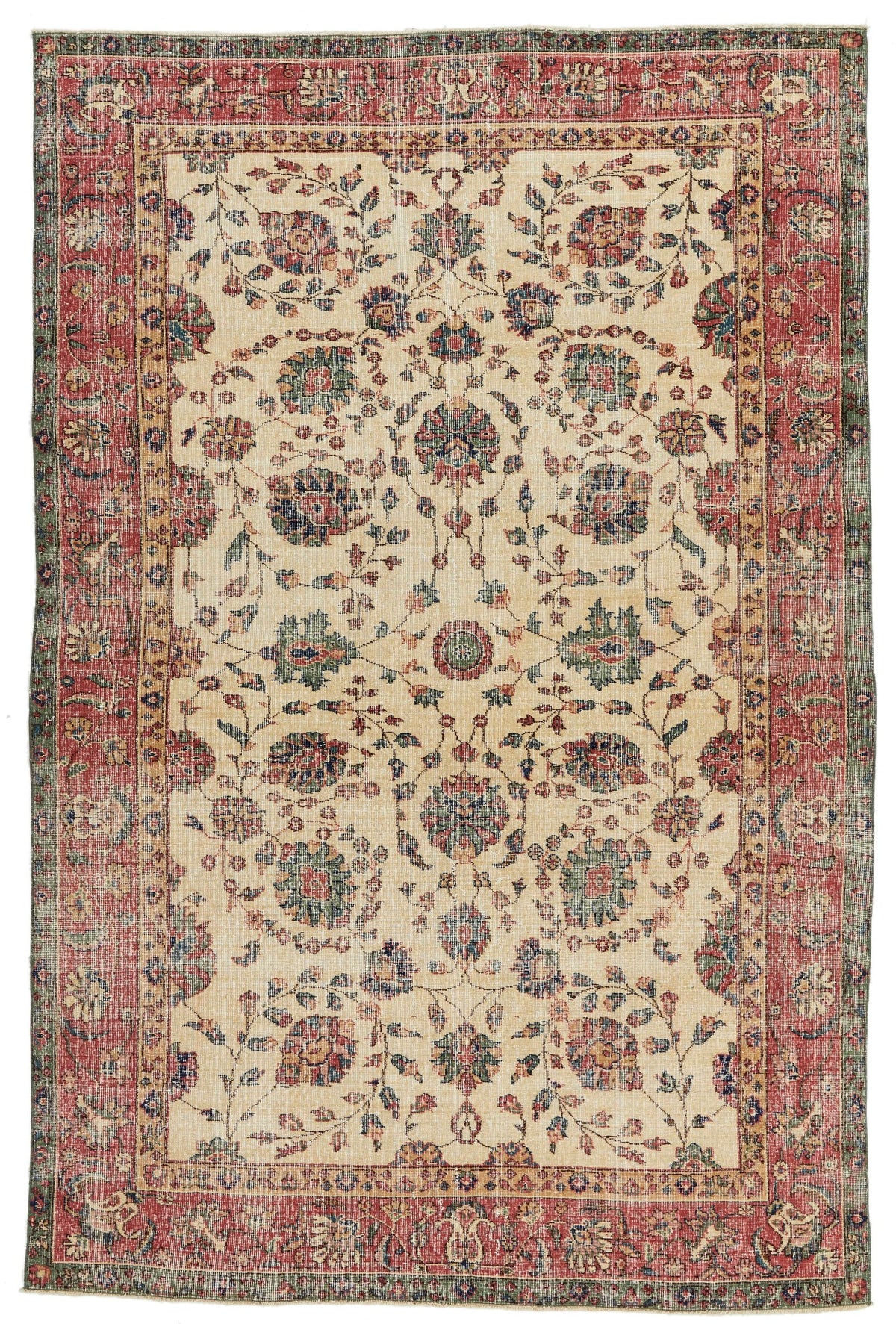 7x10 Ivory and Multicolor Modern Contemporary Rug