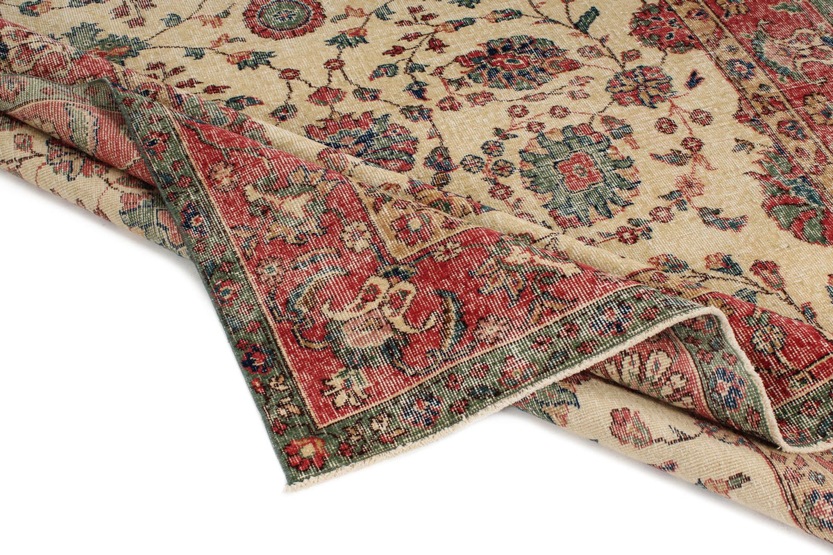 7x10 Ivory and Multicolor Modern Contemporary Rug