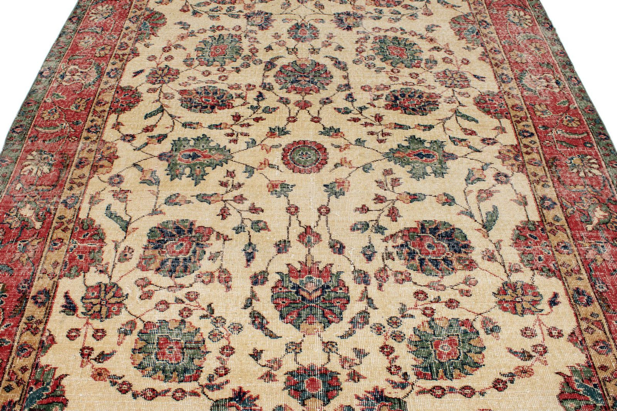 7x10 Ivory and Multicolor Modern Contemporary Rug