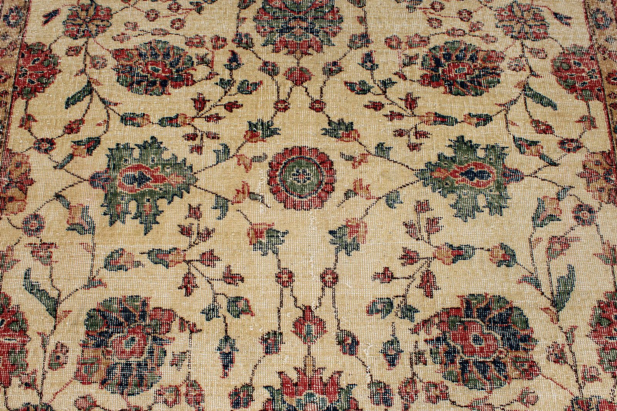 7x10 Ivory and Multicolor Modern Contemporary Rug