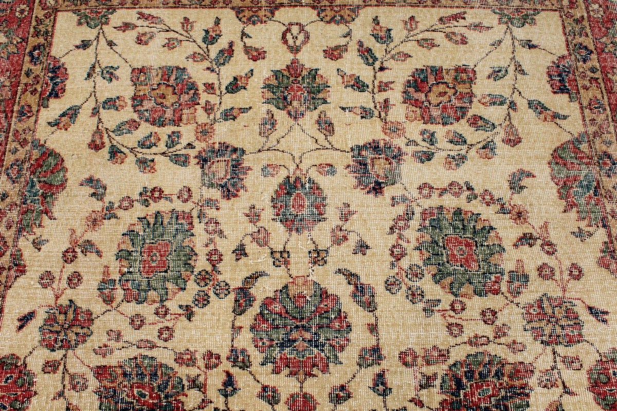 7x10 Ivory and Multicolor Modern Contemporary Rug