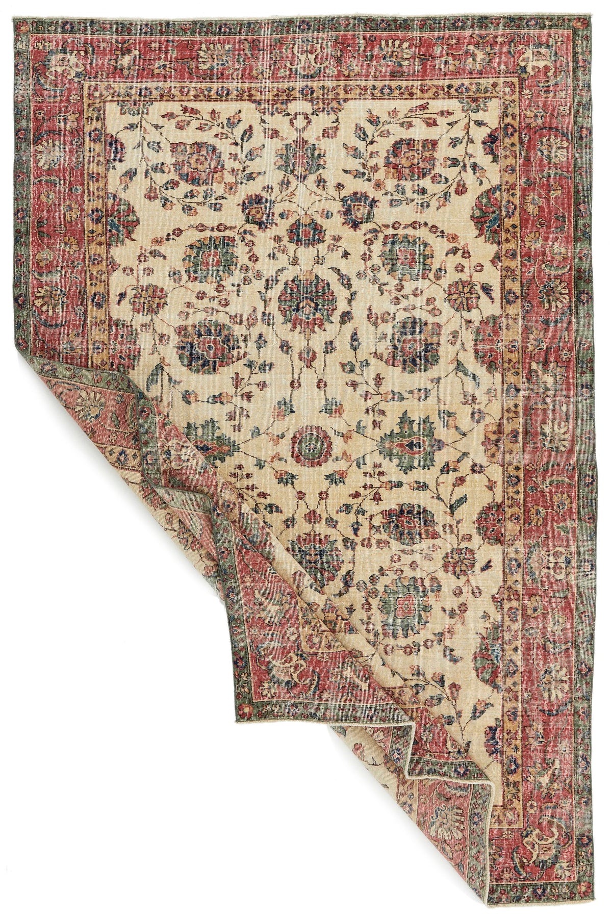 7x10 Ivory and Multicolor Modern Contemporary Rug