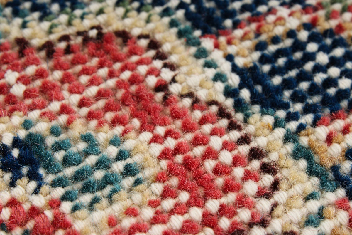 7x10 Ivory and Multicolor Modern Contemporary Rug