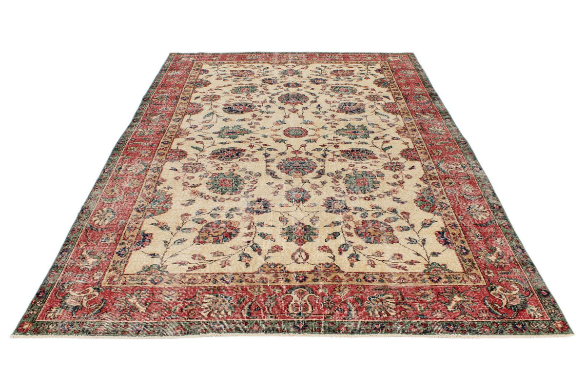 7x10 Ivory and Multicolor Modern Contemporary Rug