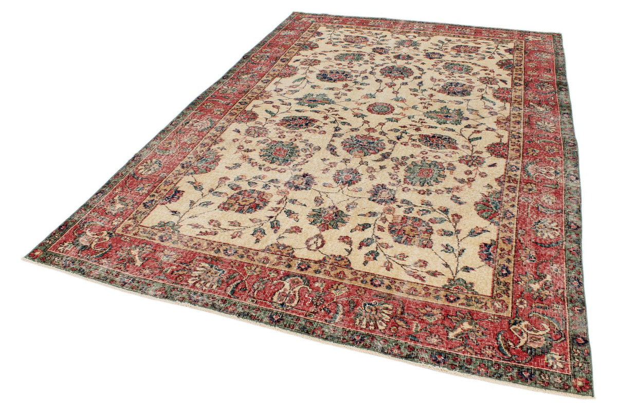 7x10 Ivory and Multicolor Modern Contemporary Rug
