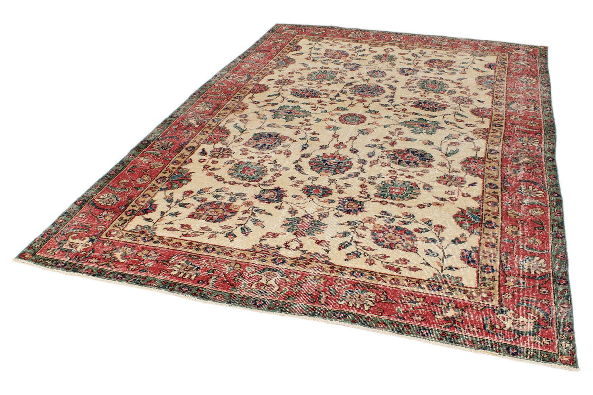 7x10 Ivory and Multicolor Modern Contemporary Rug
