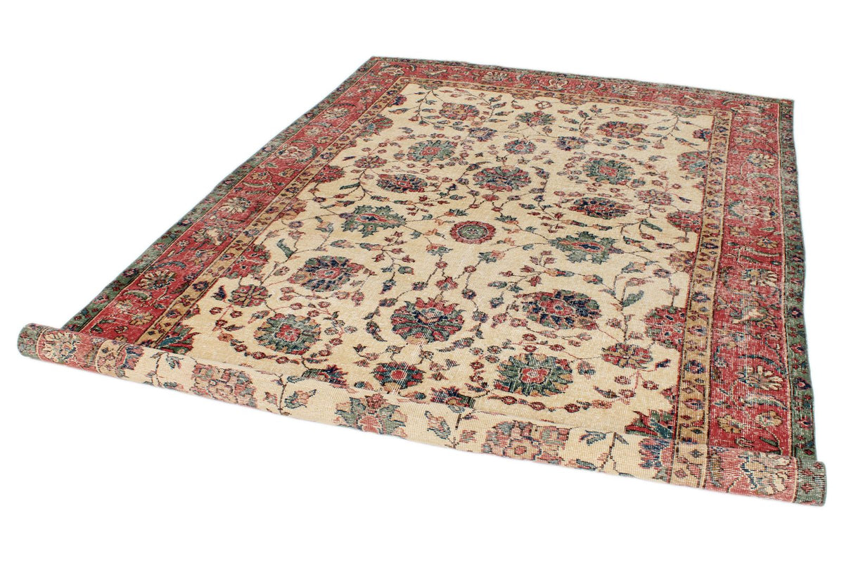 7x10 Ivory and Multicolor Modern Contemporary Rug