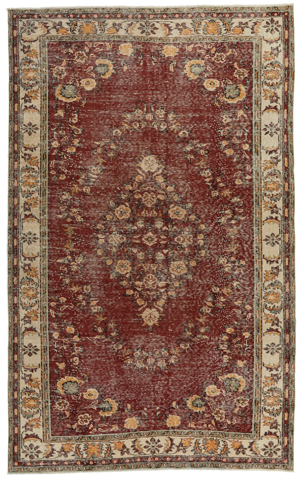 6x10 Dark Rust and Multicolor Modern Contemporary Rug