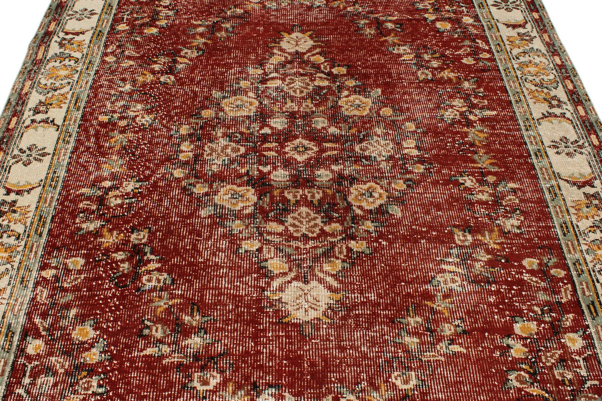 6x10 Dark Rust and Multicolor Modern Contemporary Rug