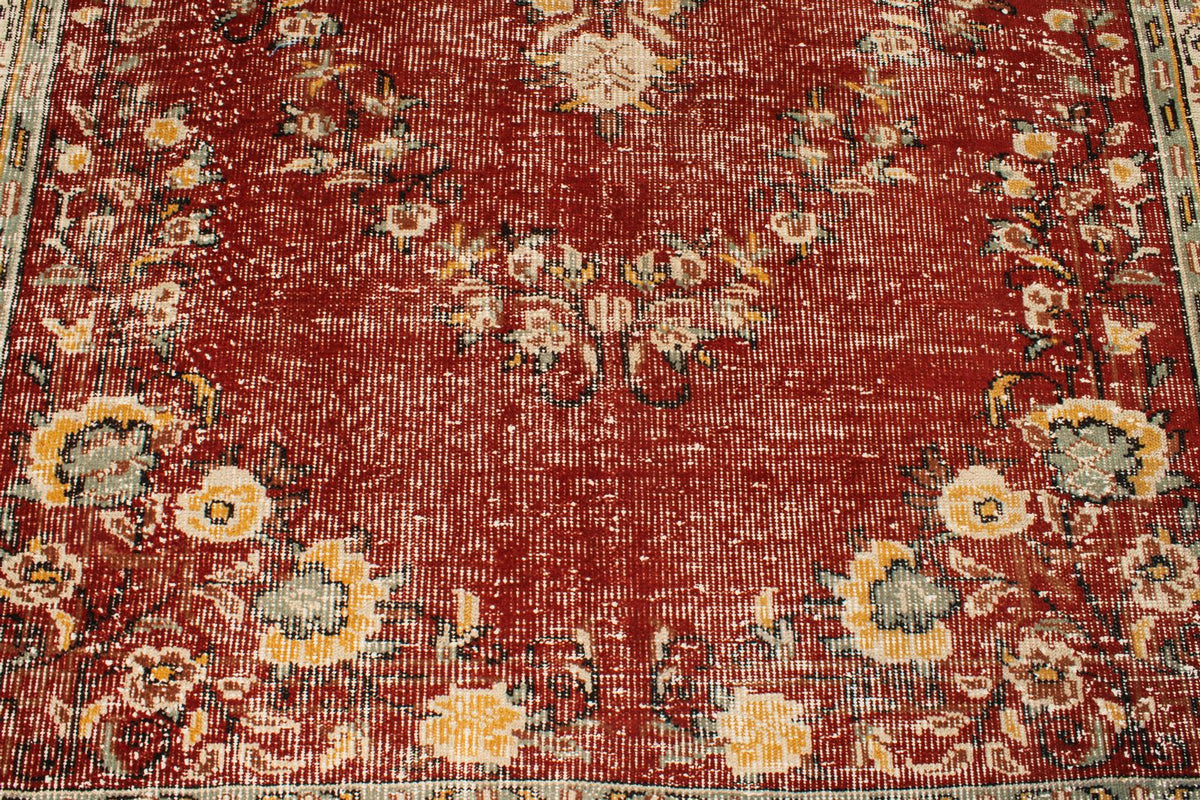 6x10 Dark Rust and Multicolor Modern Contemporary Rug