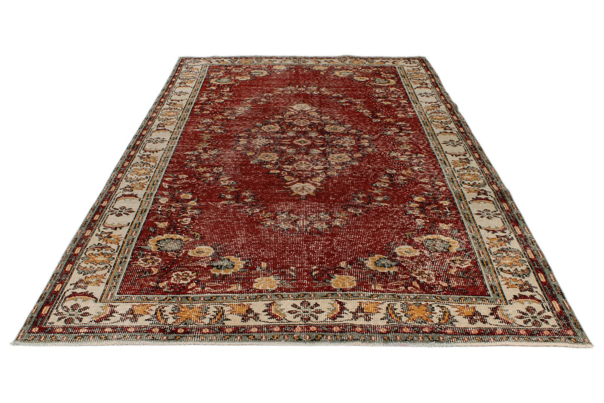 6x10 Dark Rust and Multicolor Modern Contemporary Rug